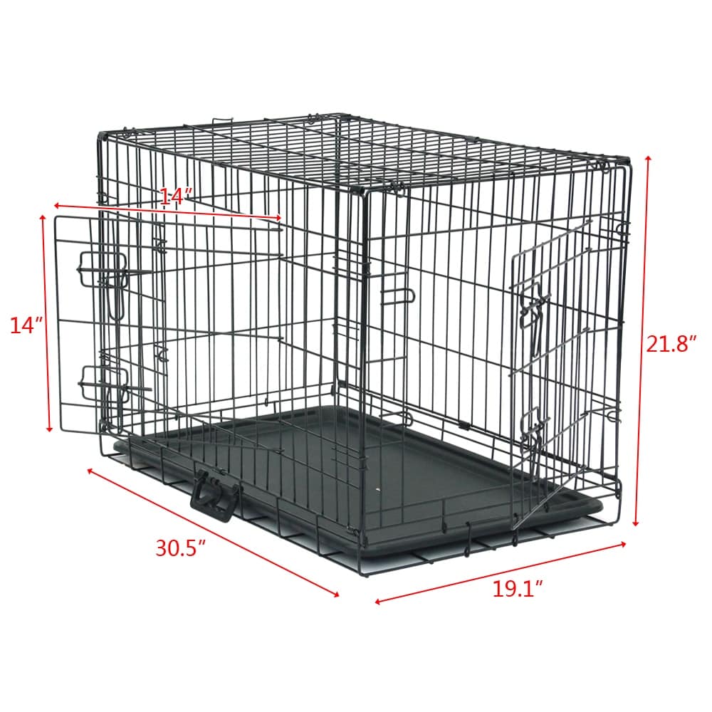 Cage pliable en acier pour animaux de compagnie de 24 à 48 pouces, cage pour chat et chien, parc pour animaux en fil de fer