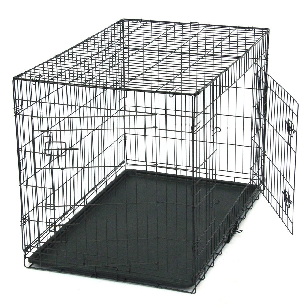 Cage pliable en acier pour animaux de compagnie de 24 à 48 pouces, cage pour chat et chien, parc pour animaux en fil de fer