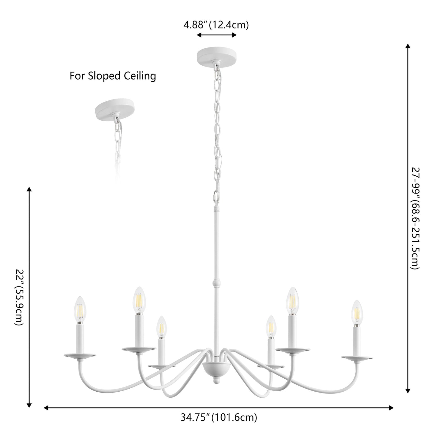 Lustre LED en fer à 6 lumières, 34,75 $, par JONATHAN Y
