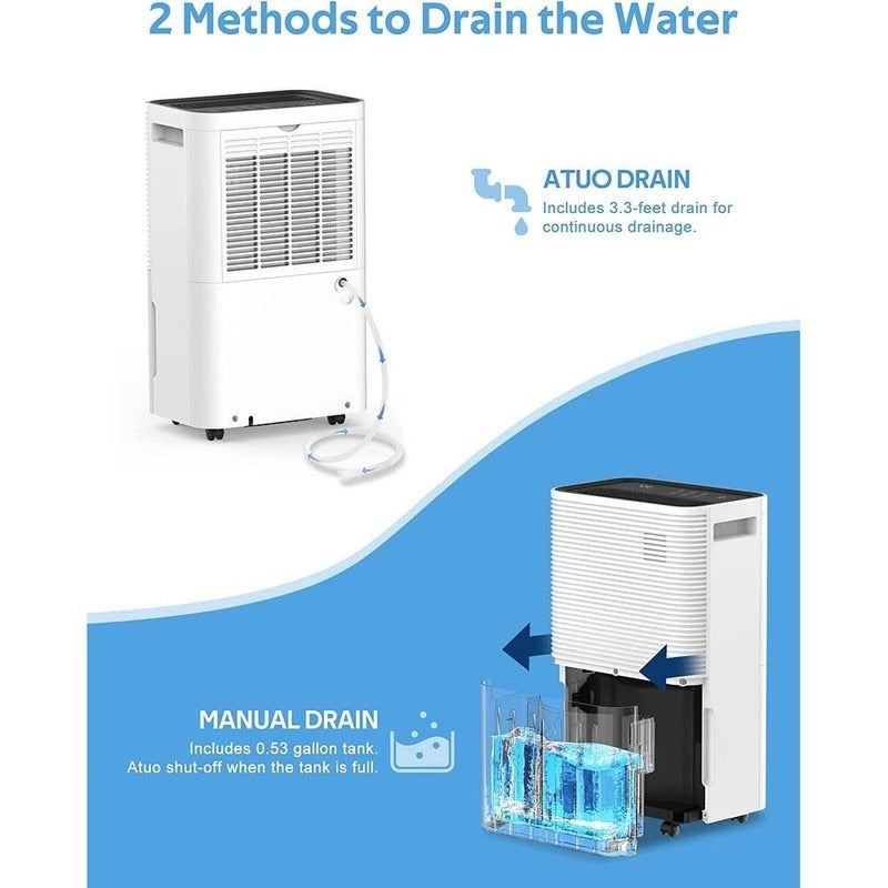 Déshumidificateurs de 3 500 pi² pour sous-sols, maisons, grandes pièces et chambres à coucher, déshumidificateur de garage à faible bruit