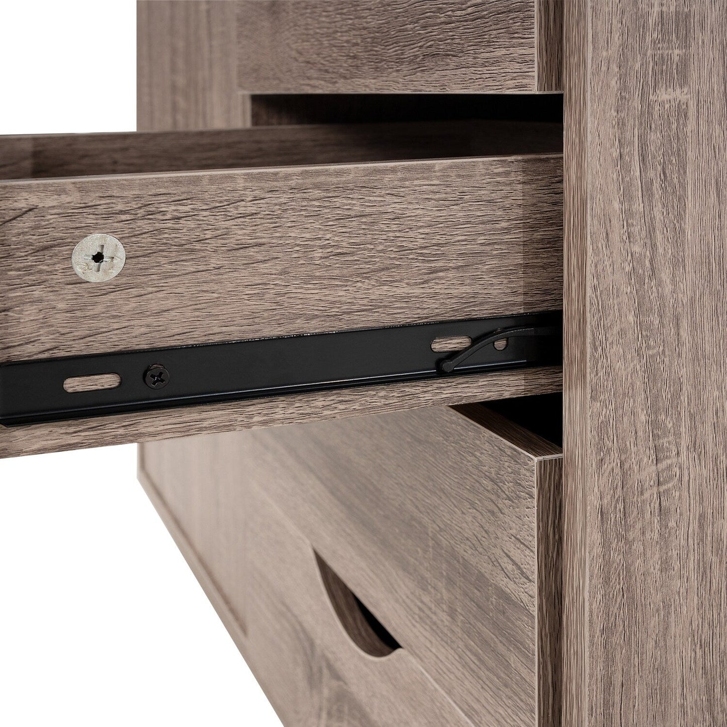 Commode de rangement en bois à 5 tiroirs avec roulettes - Organisateur d'artisanat et tiroir de maquillage pour placard et chambre