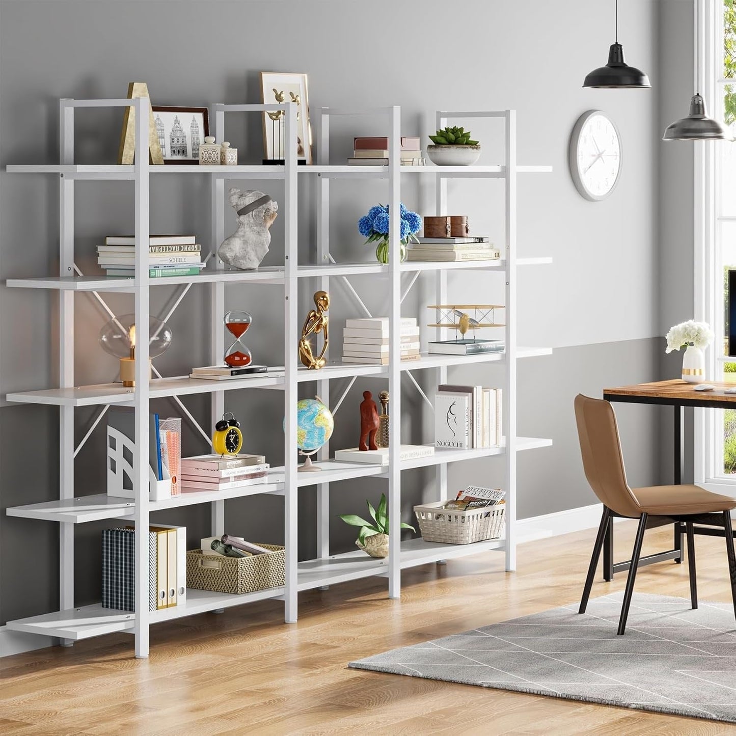 Bibliothèque à 5 niveaux, style industriel vintage