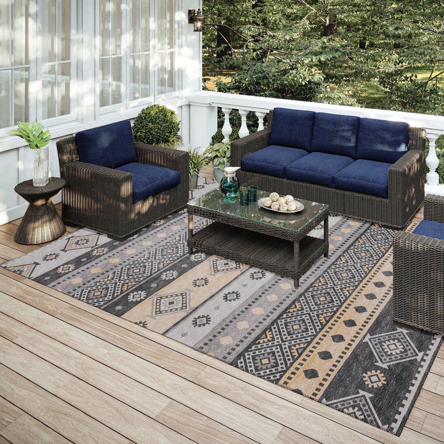 Tapis lavable Addison intérieur/extérieur Yuma Southwest Boho