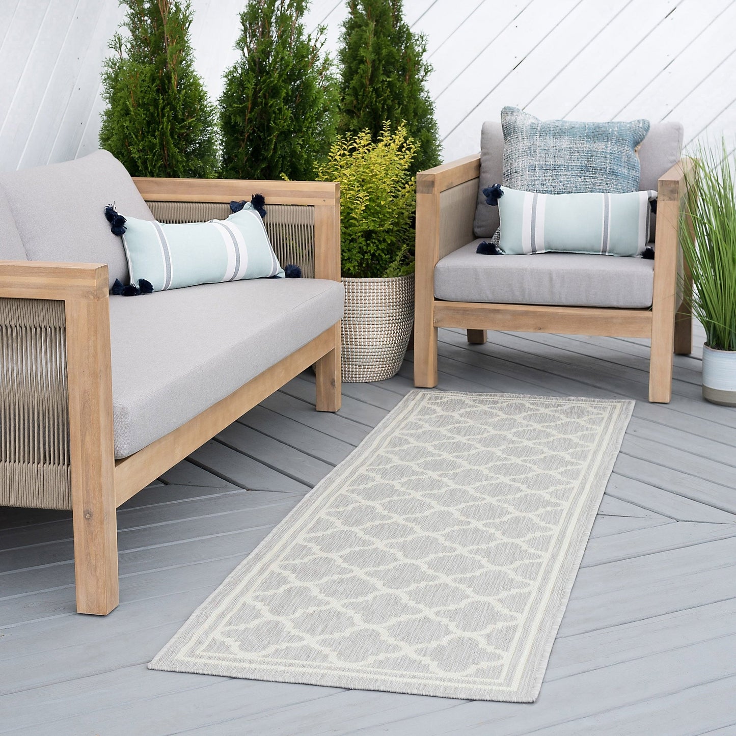 Tapis géométrique d'intérieur/extérieur Exo Coastal