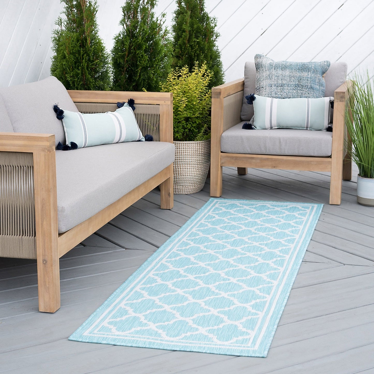Tapis géométrique d'intérieur/extérieur Exo Coastal