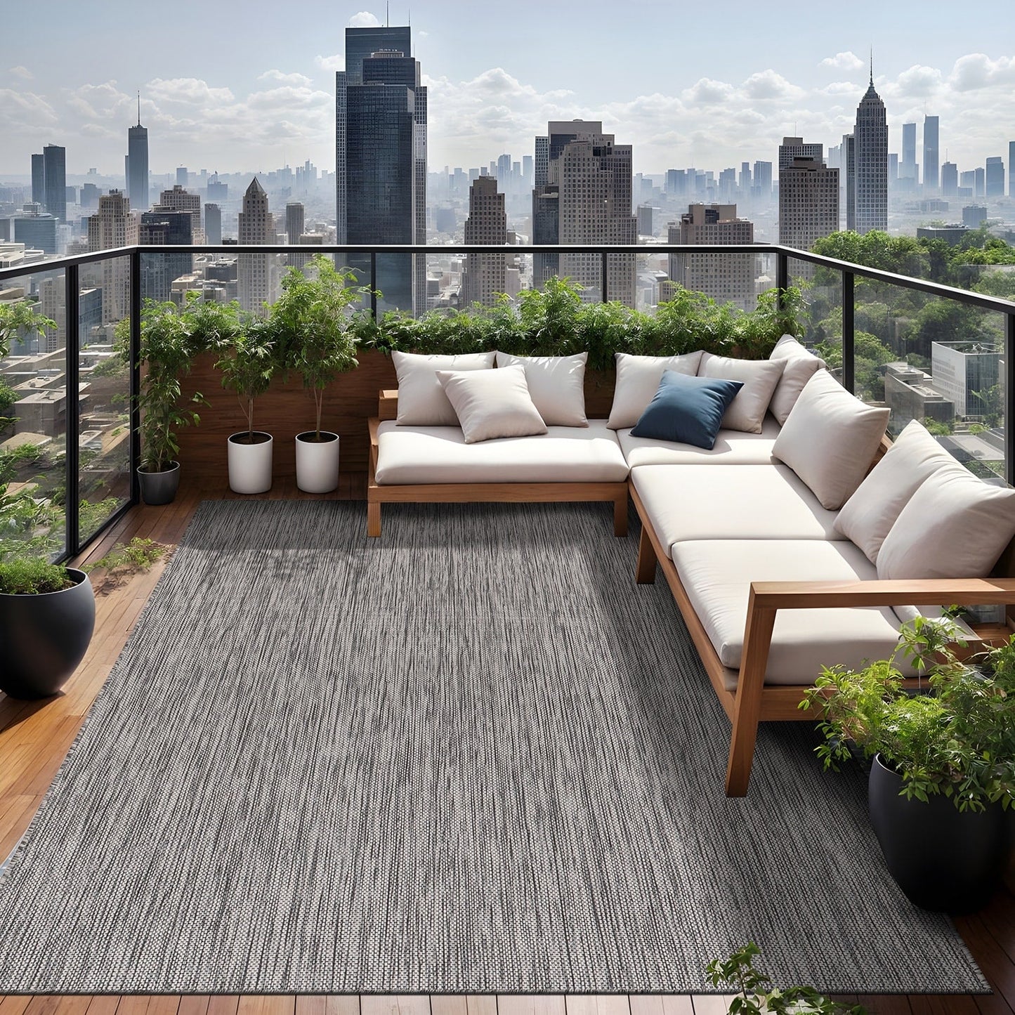 Tapis lavable Aloha pour intérieur et extérieur, résistant, pour terrasse, salon