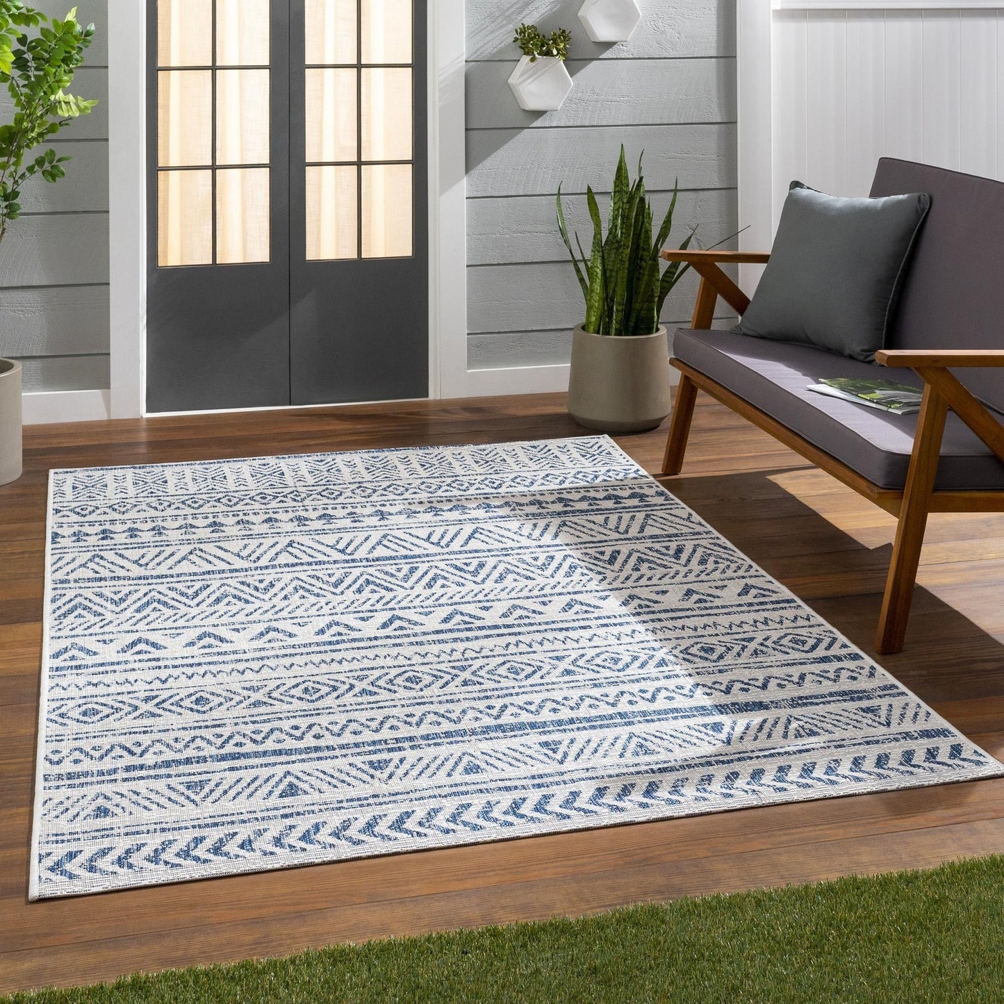 Tapis d'intérieur/extérieur vintage Livabliss Powlett de style sud-ouest
