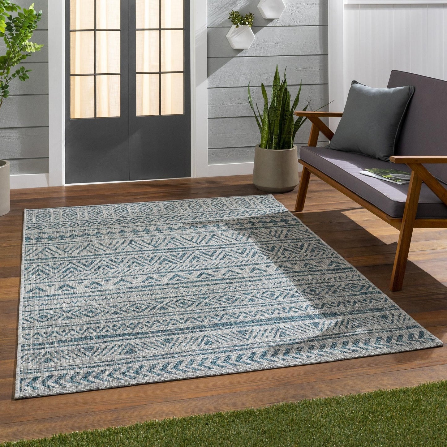 Tapis d'intérieur/extérieur vintage Livabliss Powlett de style sud-ouest