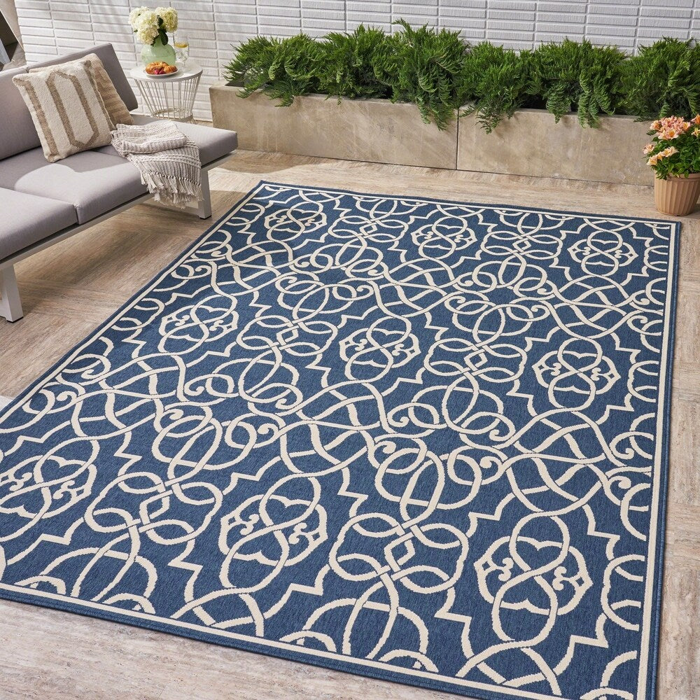 Tapis géométrique d'intérieur/extérieur Belmont par Christopher Knight Home