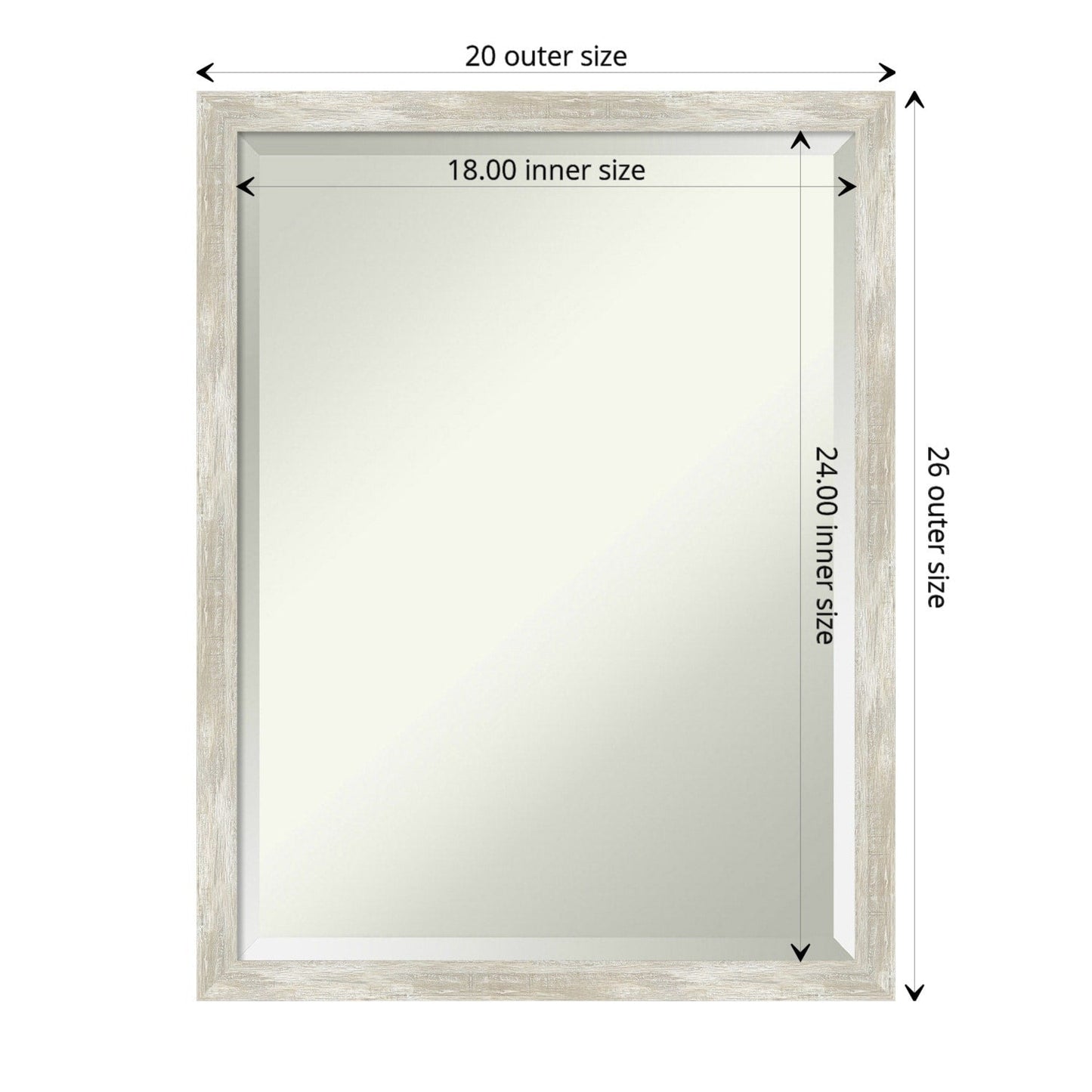 Miroir mural biseauté pour salle de bain - Cadre métallique craquelé