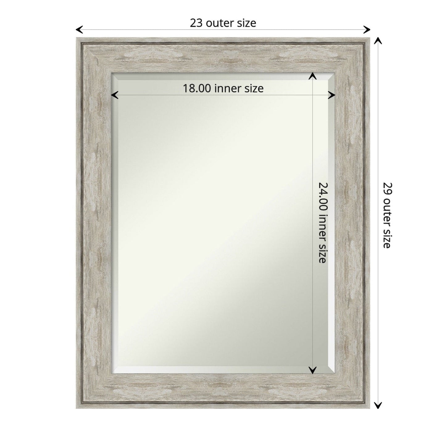 Miroir mural biseauté pour salle de bain - Cadre métallique craquelé