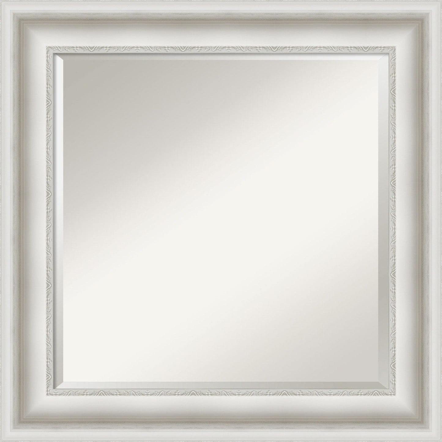 Miroir mural biseauté pour salle de bain - Cadre blanc Parlor