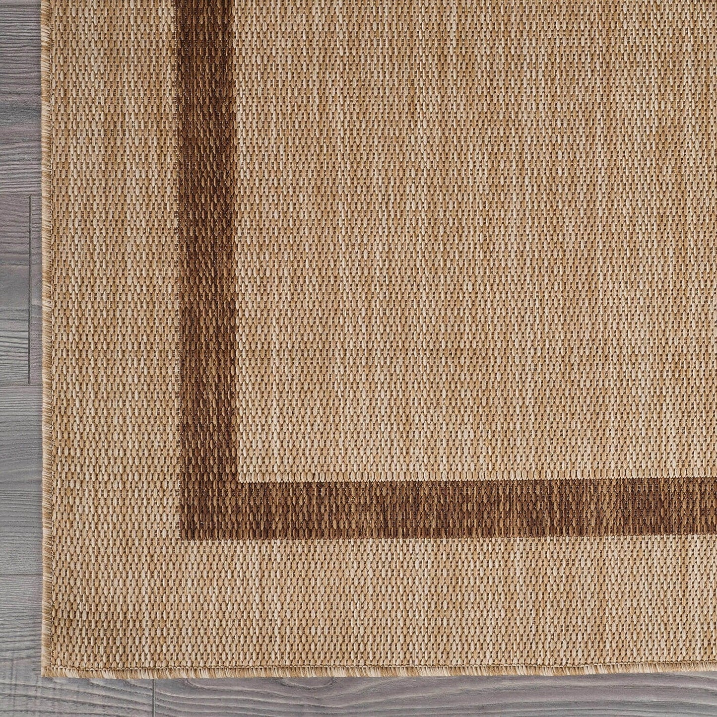 Tapis d'intérieur/extérieur moderne à bordures Beverly Rug, moquette d'extérieur pour patio, terrasse, porche