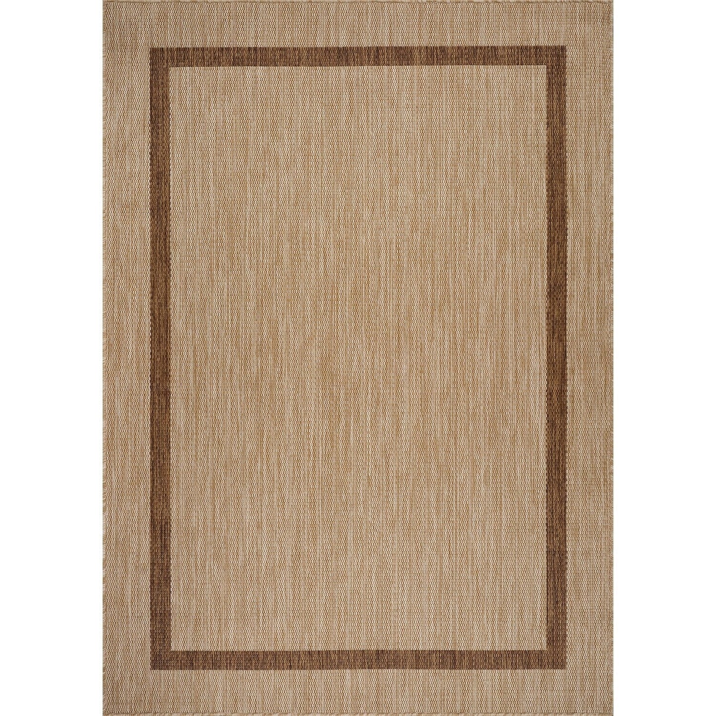 Tapis d'intérieur/extérieur moderne à bordures Beverly Rug, moquette d'extérieur pour patio, terrasse, porche