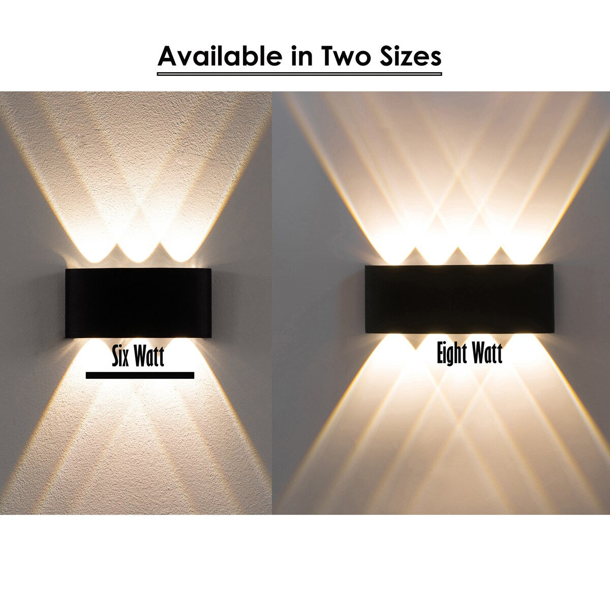 Applique murale décorative contemporaine noire en aluminium étanche pour l'intérieur et l'extérieur, 8 W, blanc froid 4 000 K