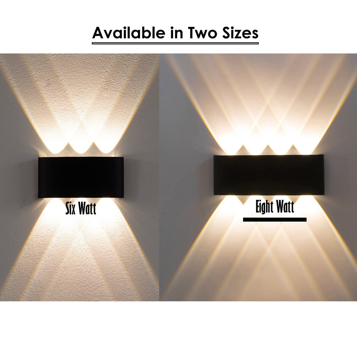 Applique murale décorative contemporaine noire en aluminium étanche pour l'intérieur et l'extérieur, 8 W, blanc froid 4 000 K