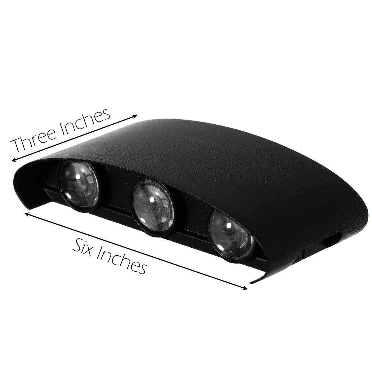 Applique murale décorative contemporaine noire en aluminium étanche pour l'intérieur et l'extérieur, 8 W, blanc froid 4 000 K