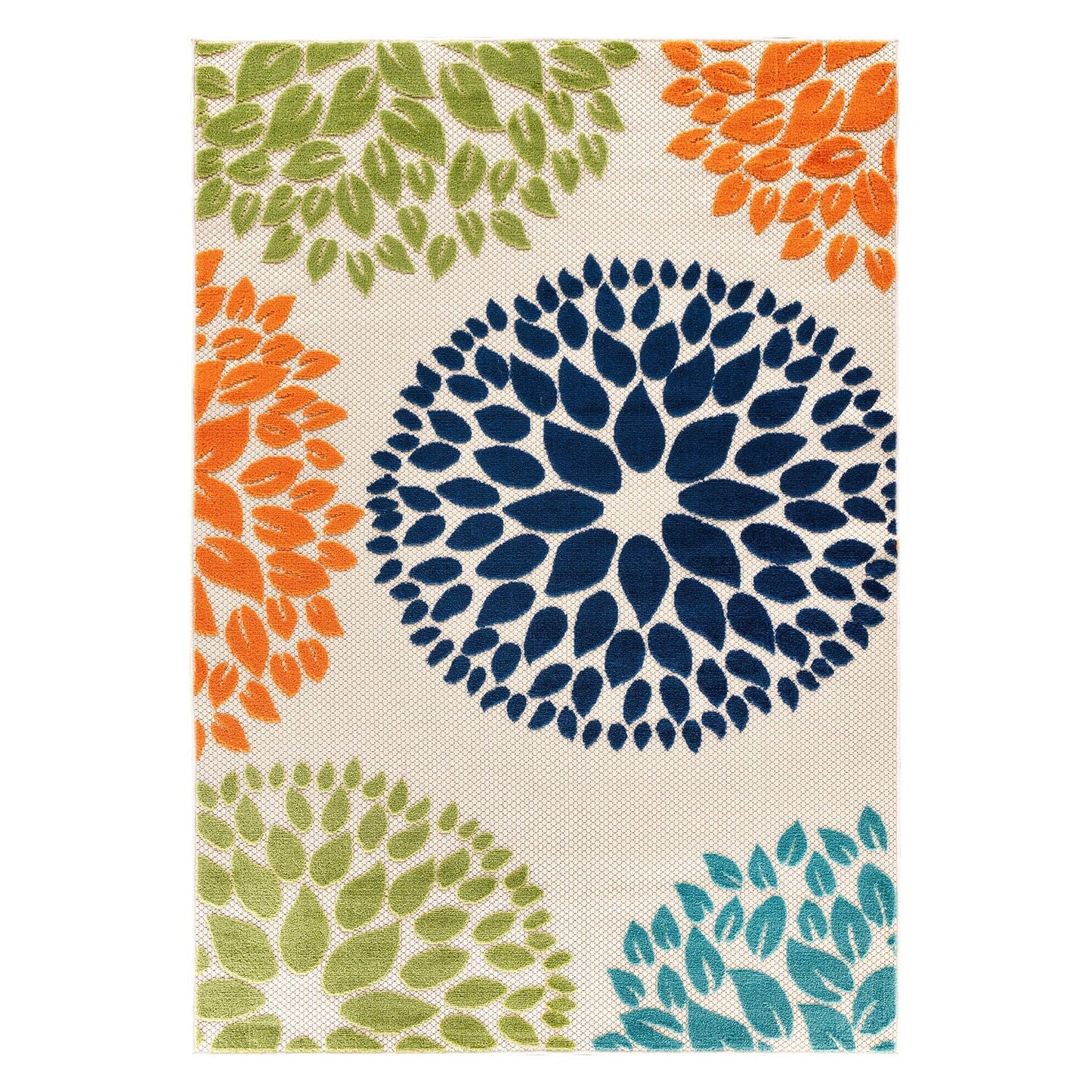 Tapis d'intérieur/extérieur Brescia Modern Floral Circles