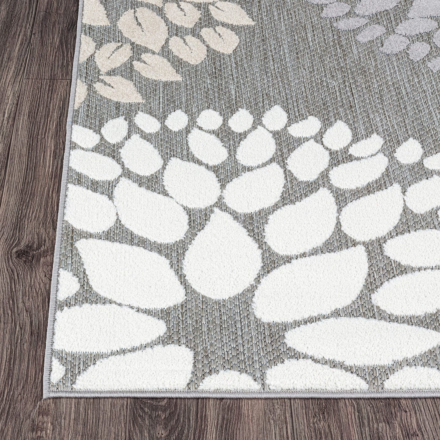 Tapis d'intérieur/extérieur Brescia Modern Floral Circles