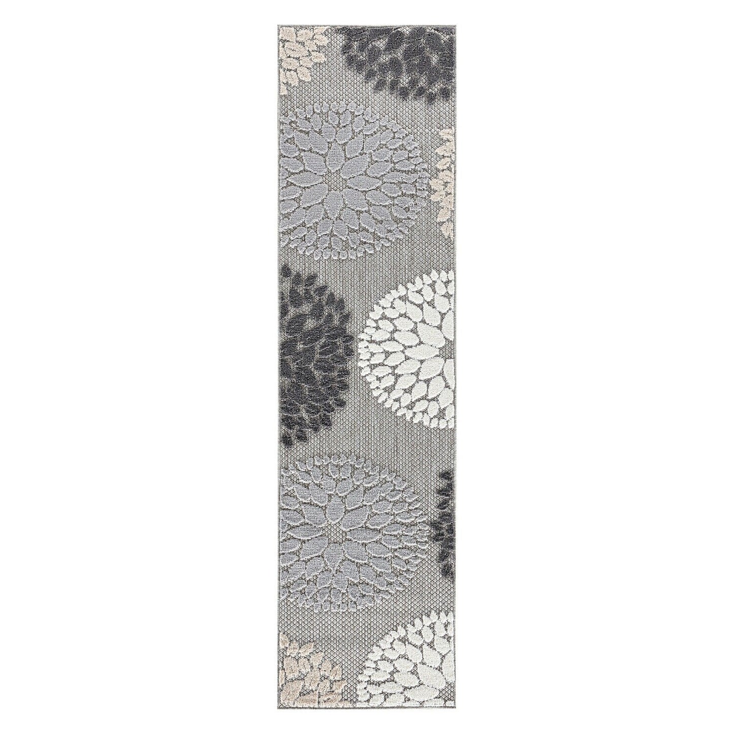 Tapis d'intérieur/extérieur Brescia Modern Floral Circles