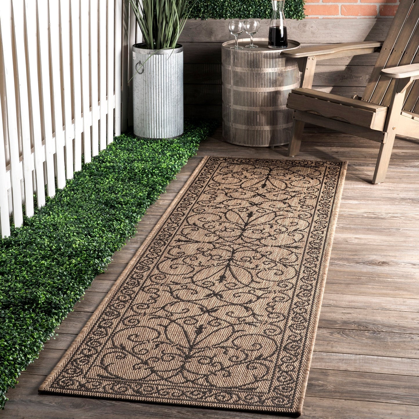 Tapis traditionnel d'intérieur/extérieur Nuloom Kathleen