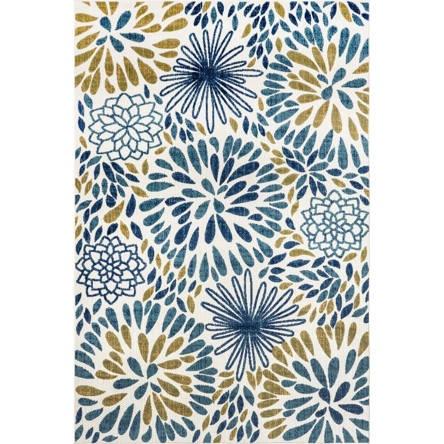 Tapis d'intérieur/extérieur à motif floral audacieux Nuloom Ronda