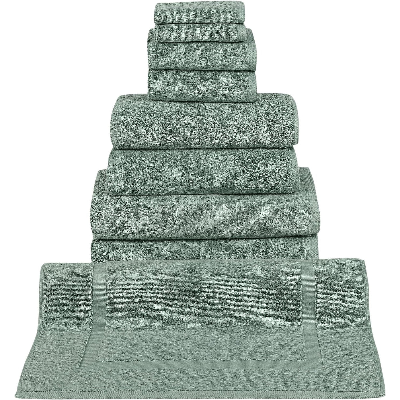Ensemble de serviettes CTT 100 % coton turc, 8 ou 9 pièces, séchage rapide et absorbant