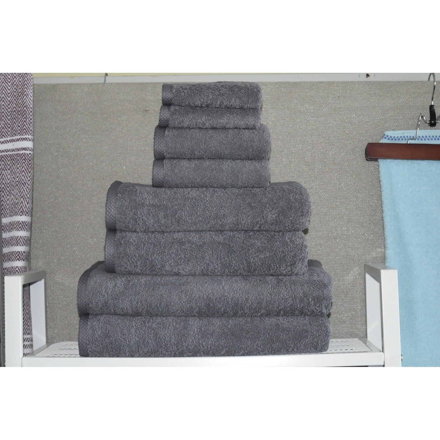 Ensemble de serviettes CTT 100 % coton turc, 8 ou 9 pièces, séchage rapide et absorbant