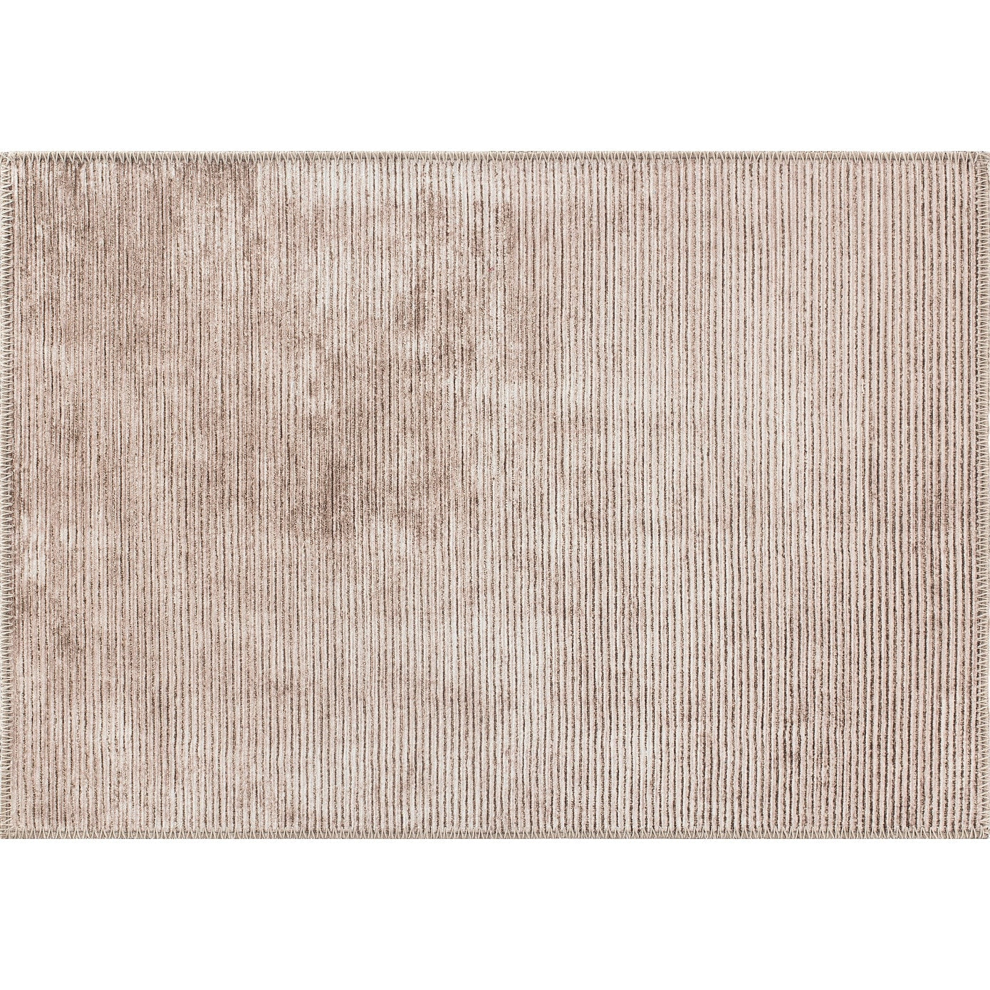 Tapis contemporain à rayures vieillies lavable en machine