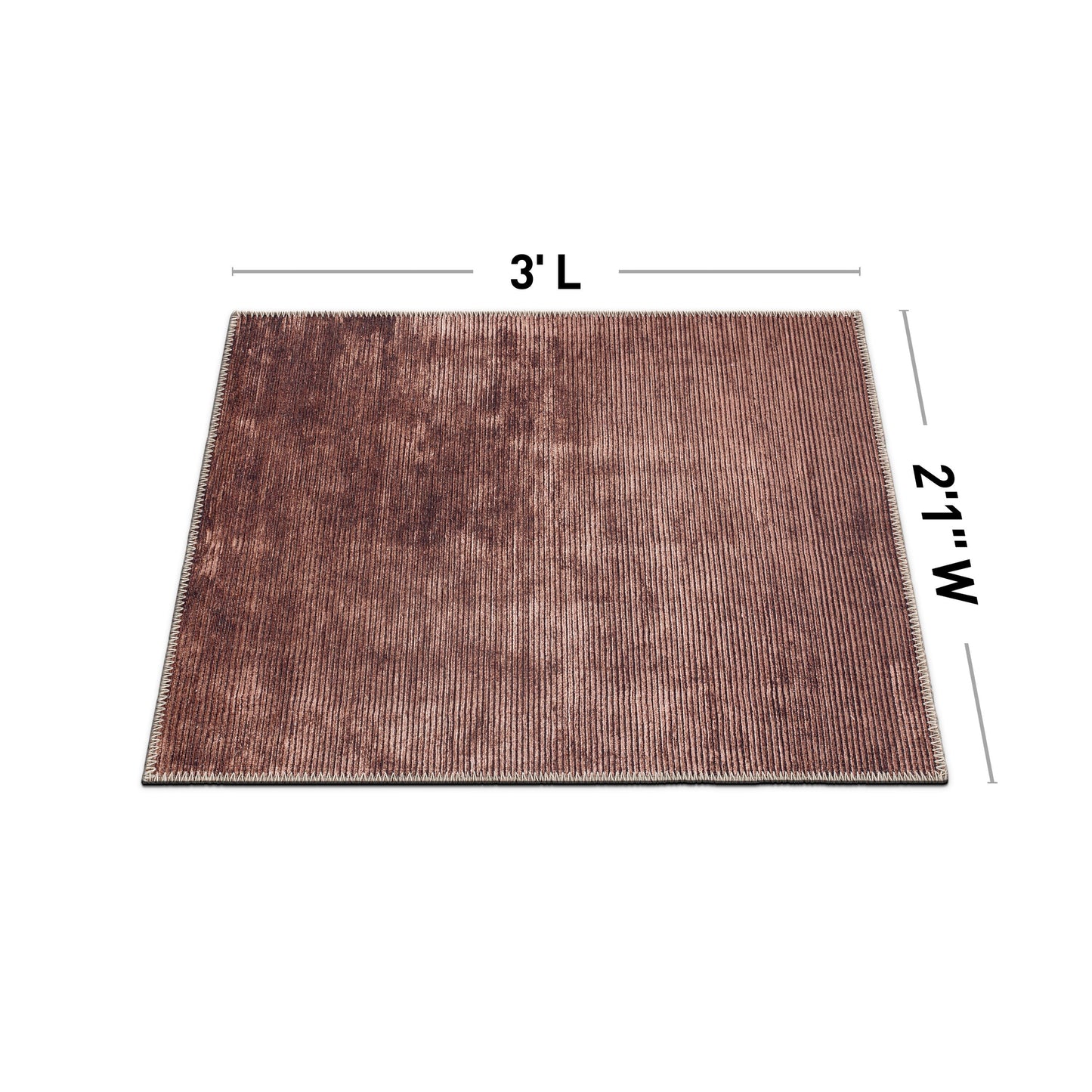 Tapis contemporain à rayures vieillies lavable en machine