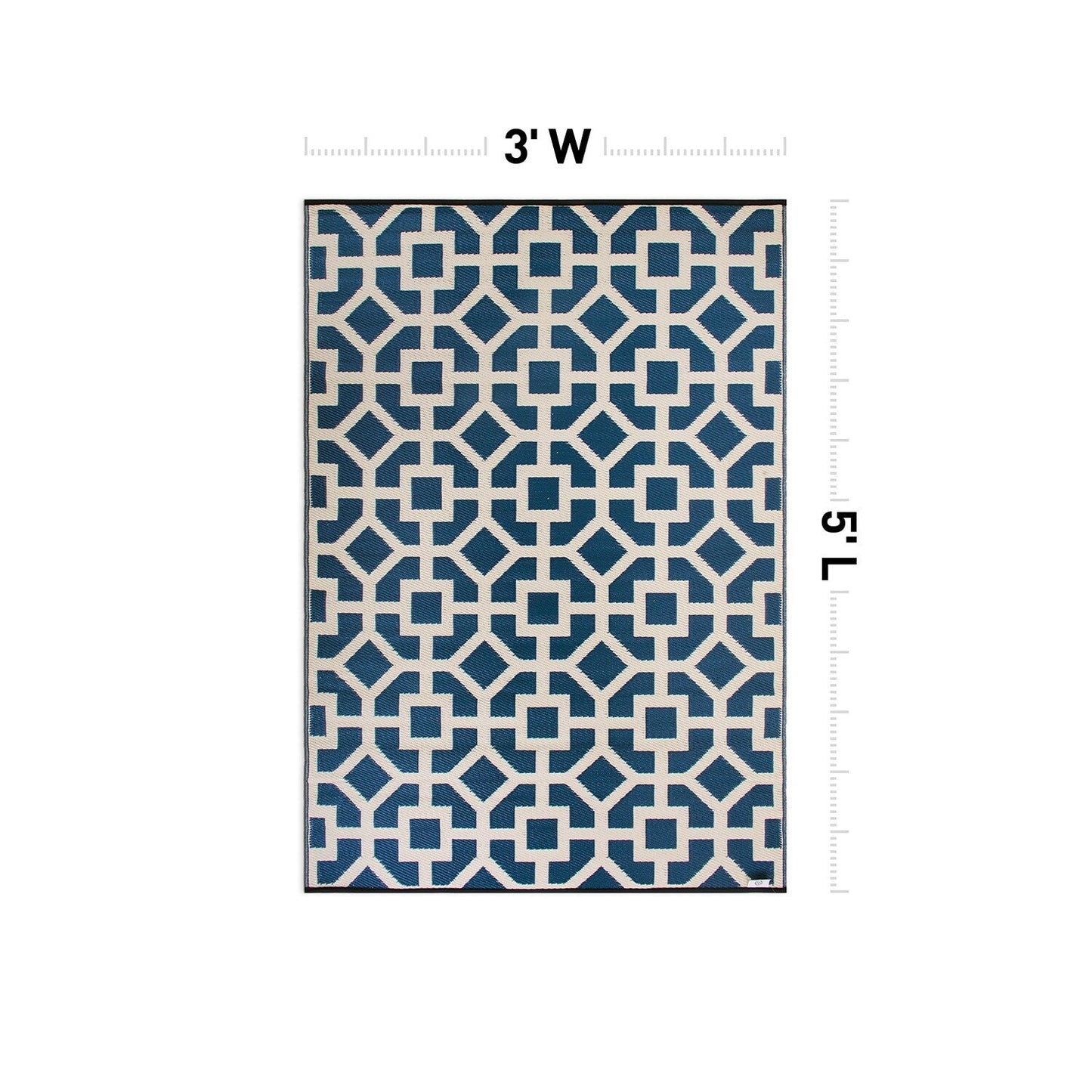 Tapis d'extérieur réversibles en plastique à motifs géométriques contemporains