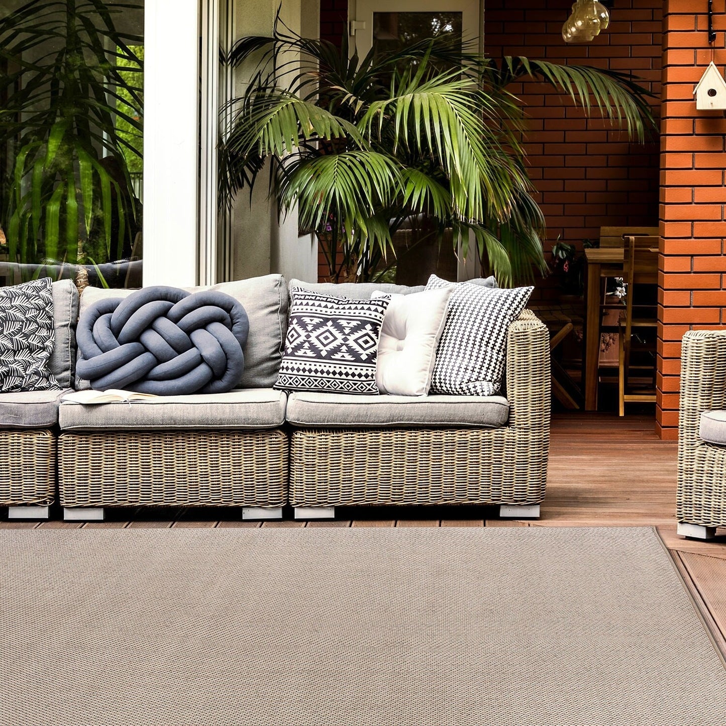 Tapis contemporain solide pour intérieur/extérieur