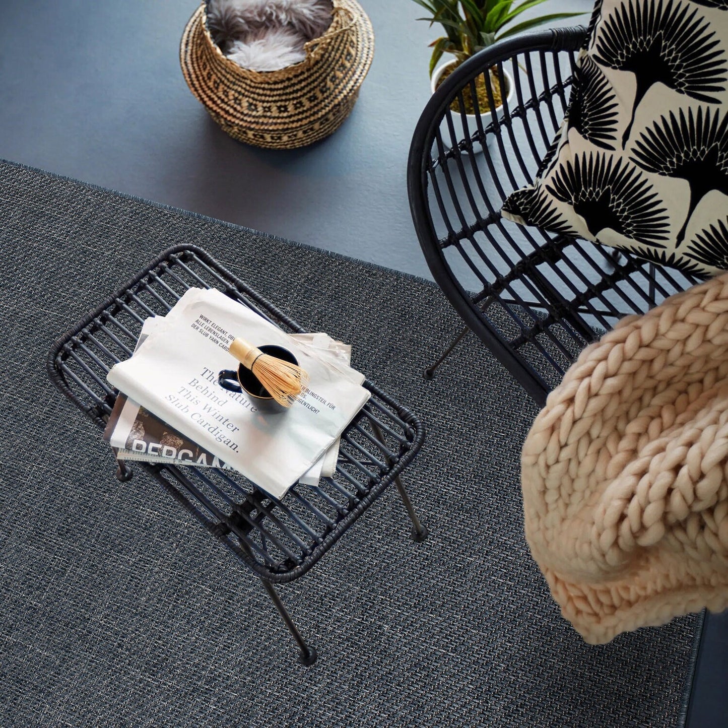 Tapis contemporain solide pour intérieur/extérieur
