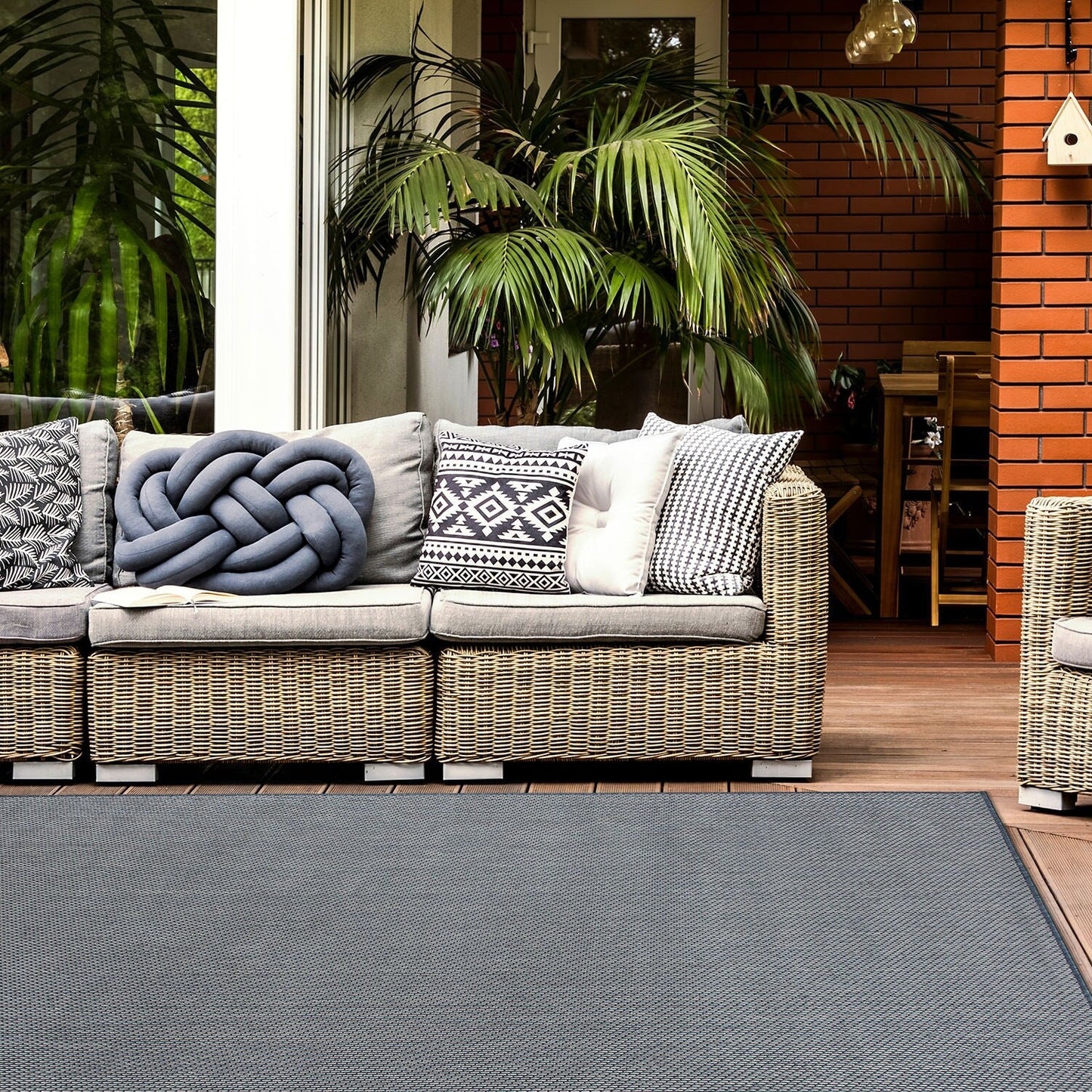 Tapis contemporain solide pour intérieur/extérieur
