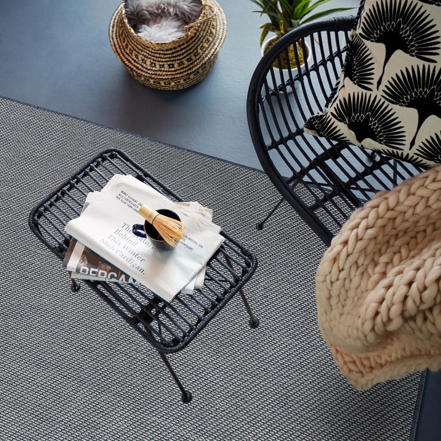 Tapis contemporain solide pour intérieur/extérieur