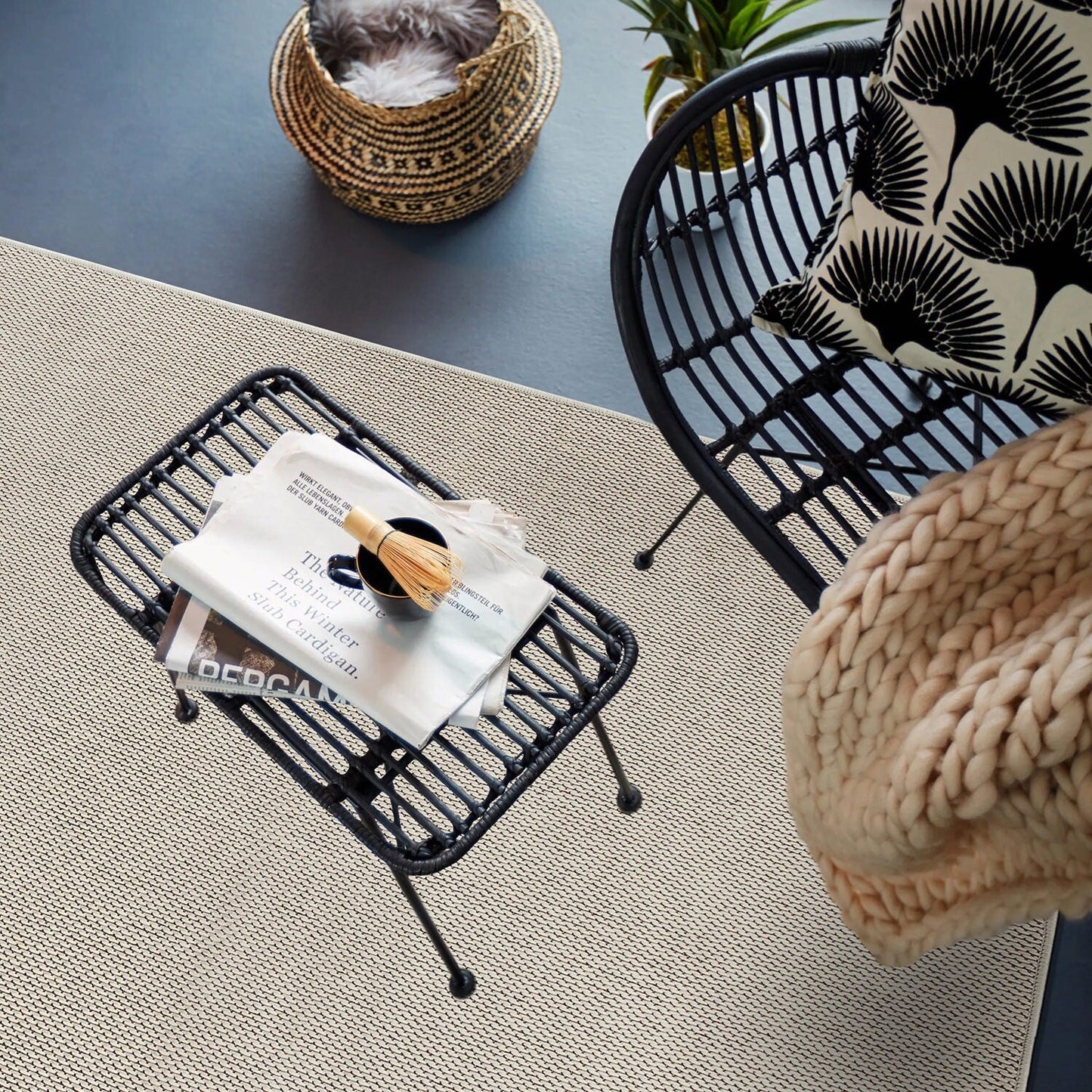 Tapis contemporain solide pour intérieur/extérieur