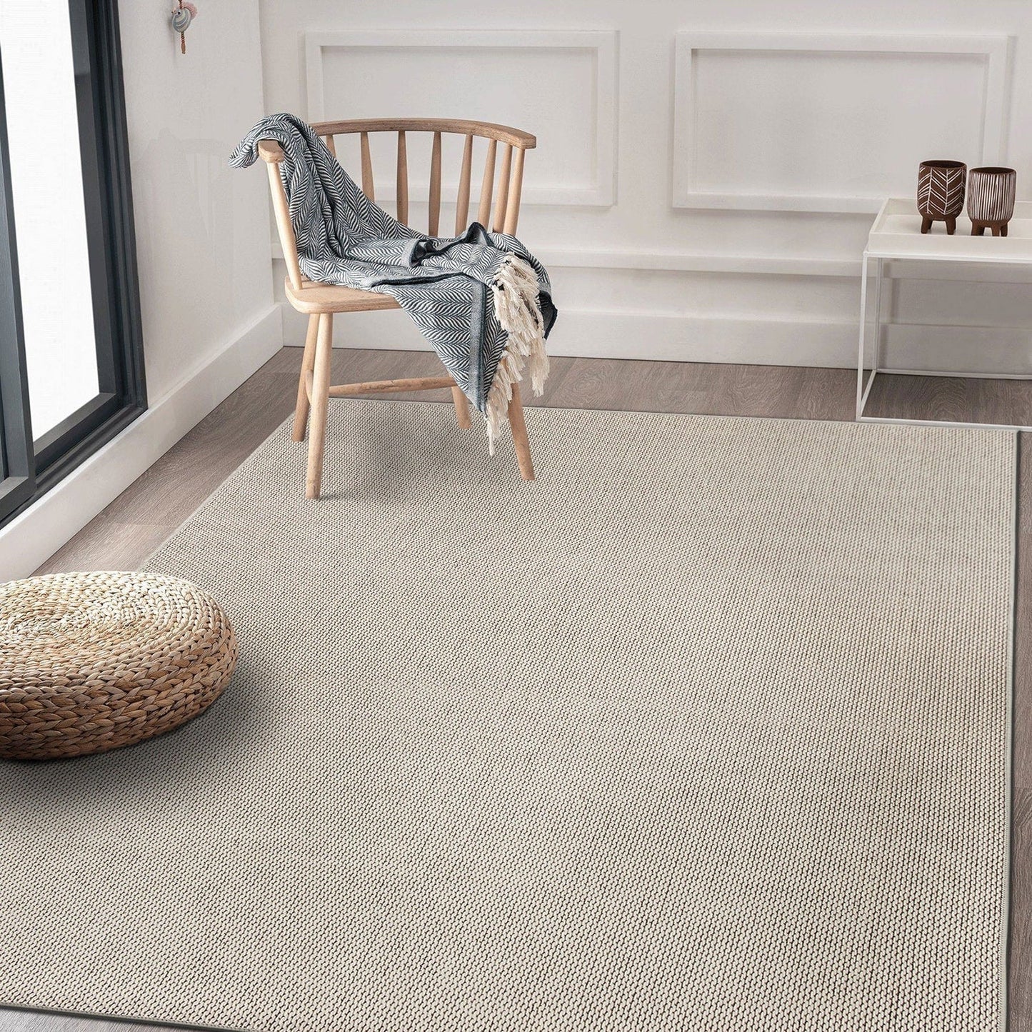 Tapis contemporain solide pour intérieur/extérieur