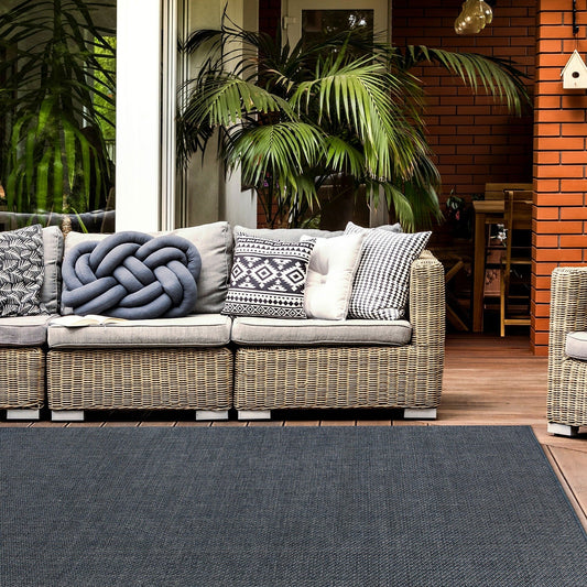 Tapis contemporain solide pour intérieur/extérieur