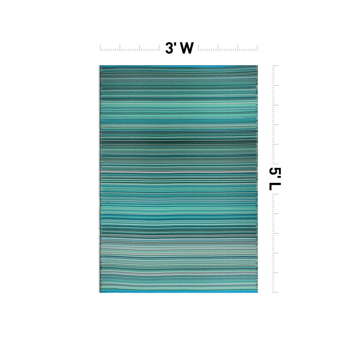 Tapis d'extérieur réversibles en plastique à rayures contemporaines