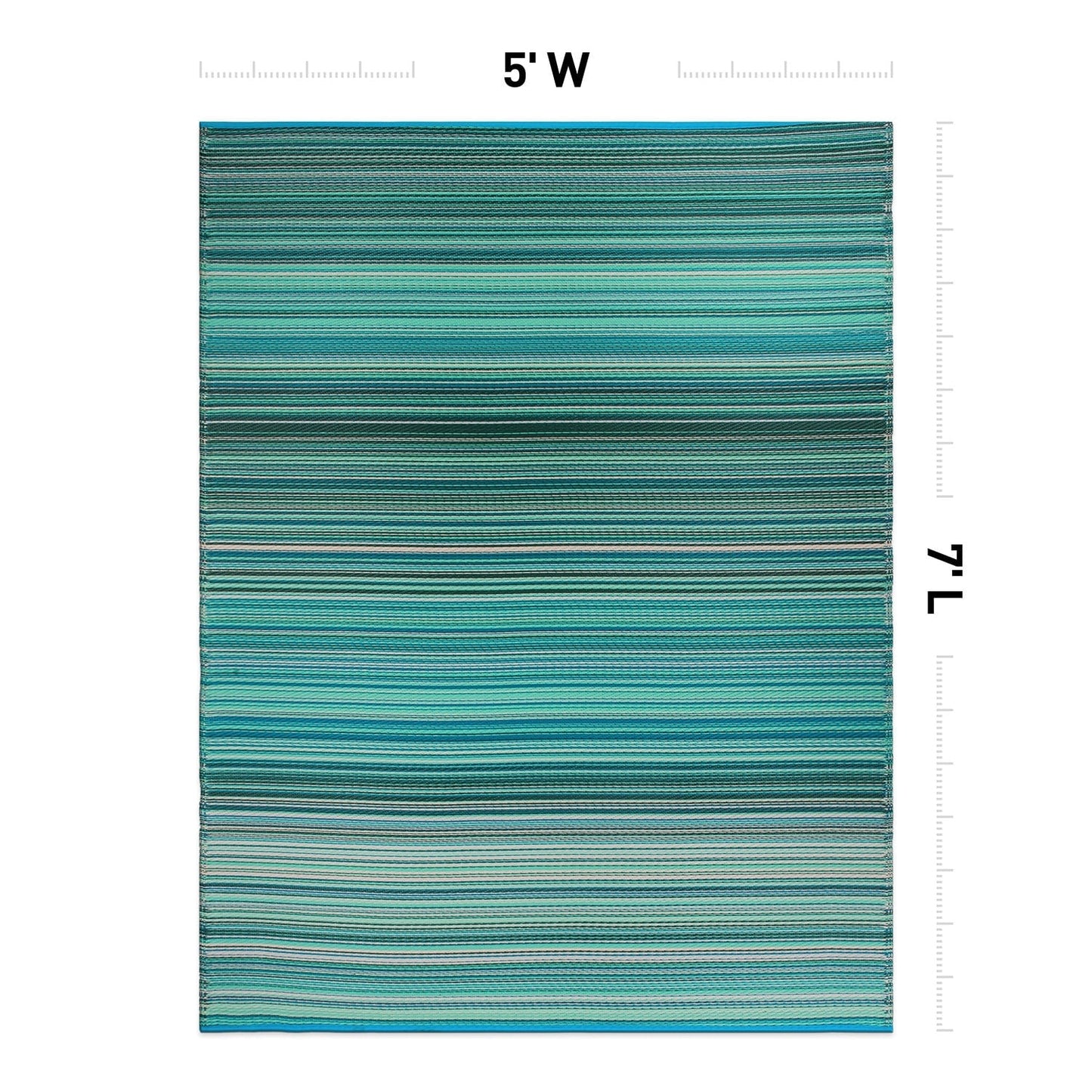 Tapis d'extérieur réversibles en plastique à rayures contemporaines