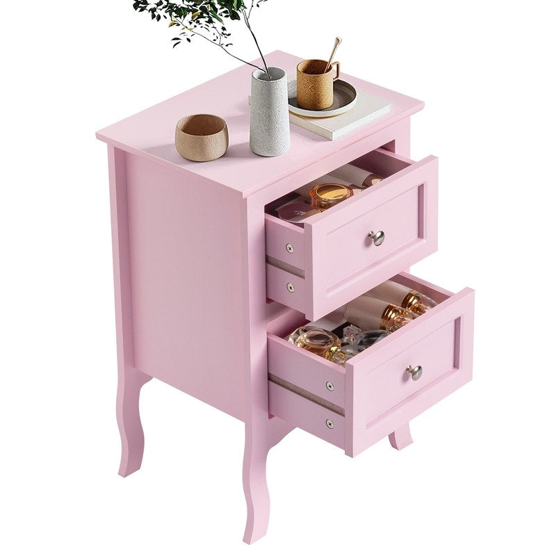 Country Style Two-Drawer Nightstand- Set of 2