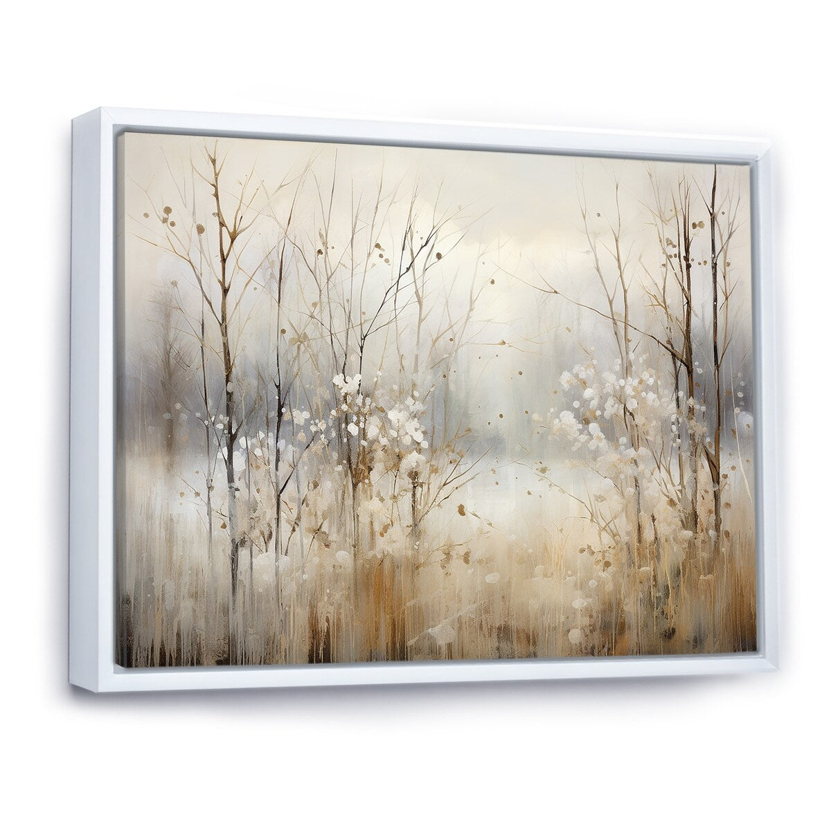 Designart Winter Meadow View Calmness II Meadow Grey Wall Decor - Traditional Bedroom Framed Canvas Wall Art