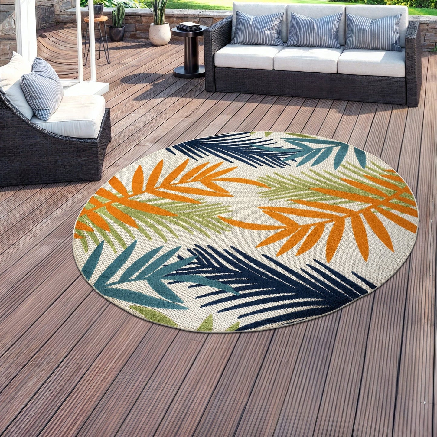 Tapis d'intérieur/extérieur en feuilles de palmier Evora