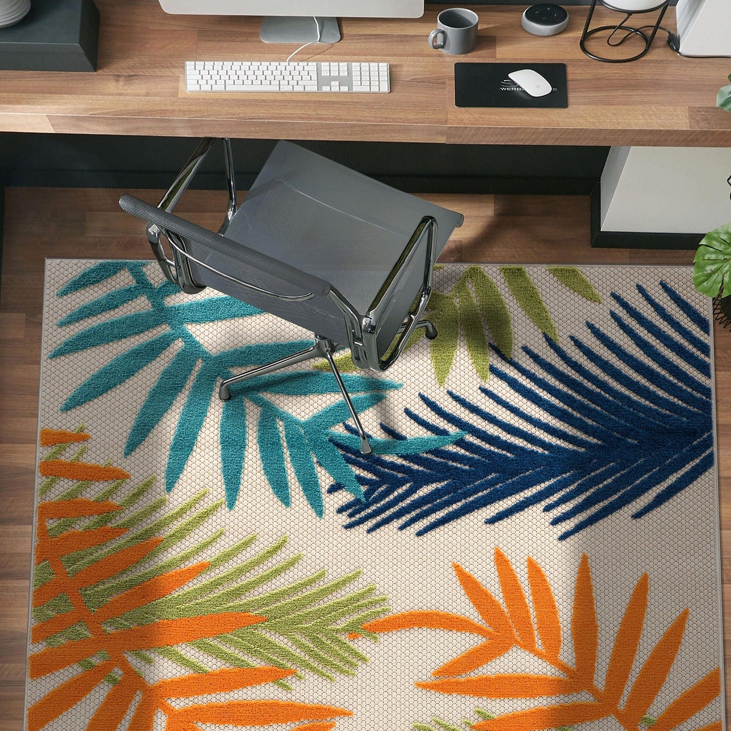 Tapis d'intérieur/extérieur en feuilles de palmier Evora