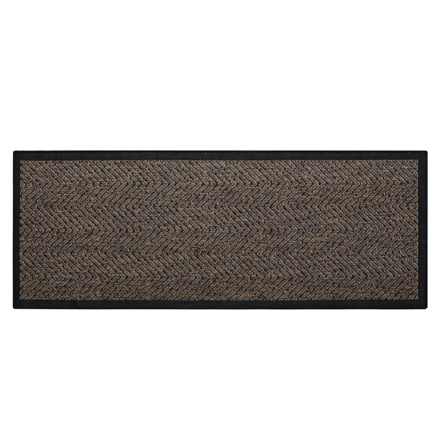 Tapis d'intérieur/extérieur texturé à chevrons naturel/noir Madison Park Hurley