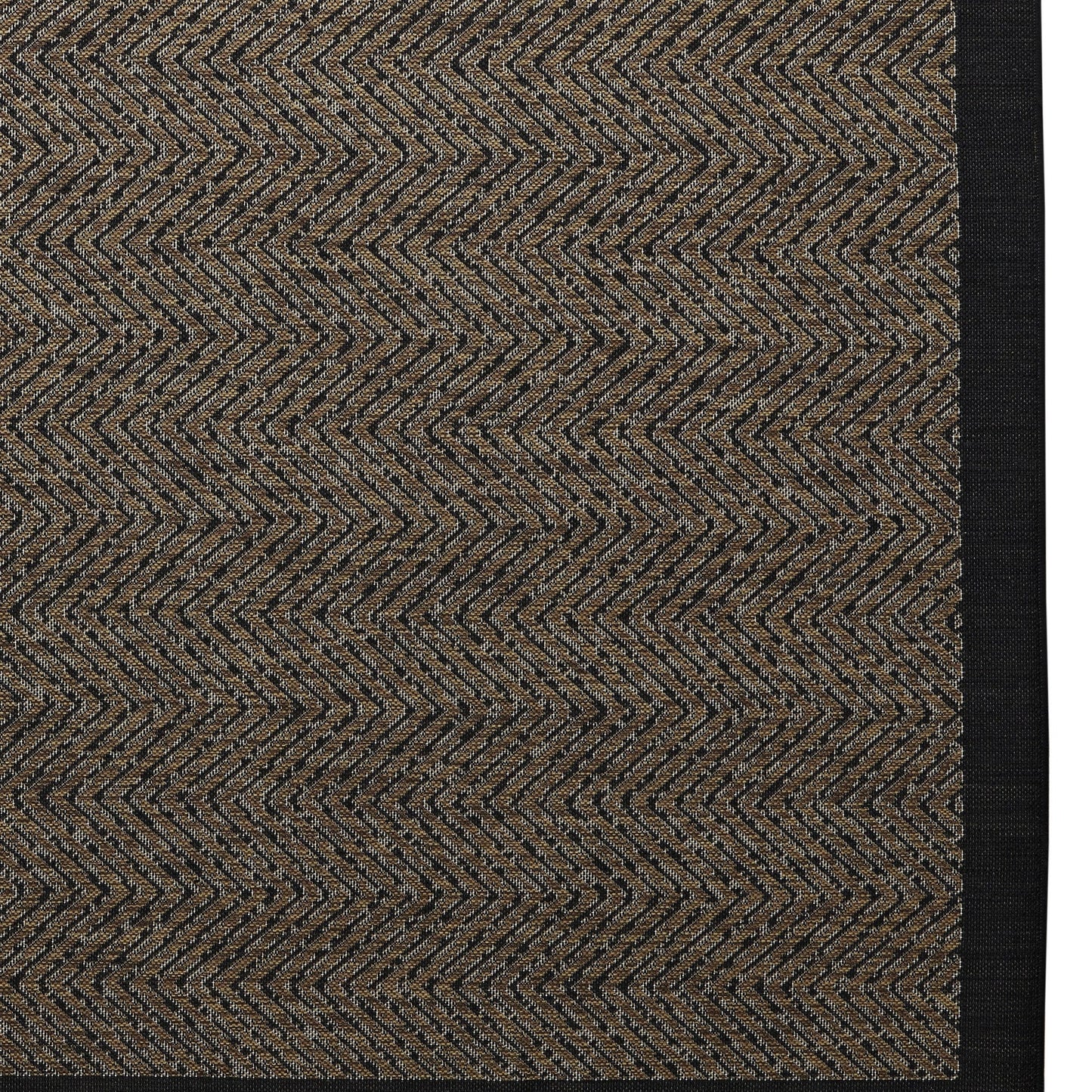 Tapis d'intérieur/extérieur texturé à chevrons naturel/noir Madison Park Hurley