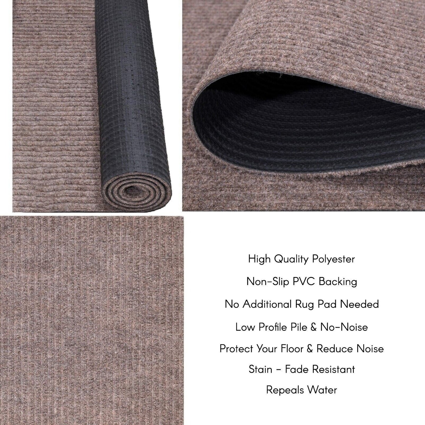 Tapis de couloir intérieur/extérieur de haute qualité, sur mesure, avec support en PVC antidérapant, 36'' de large x votre choix de longueur