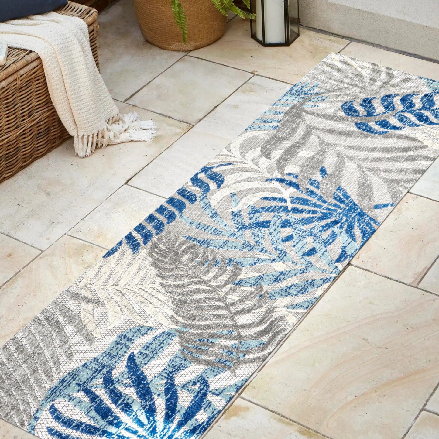 Tapis d'intérieur/extérieur à feuilles de palmier JONATHAN Y Aydin