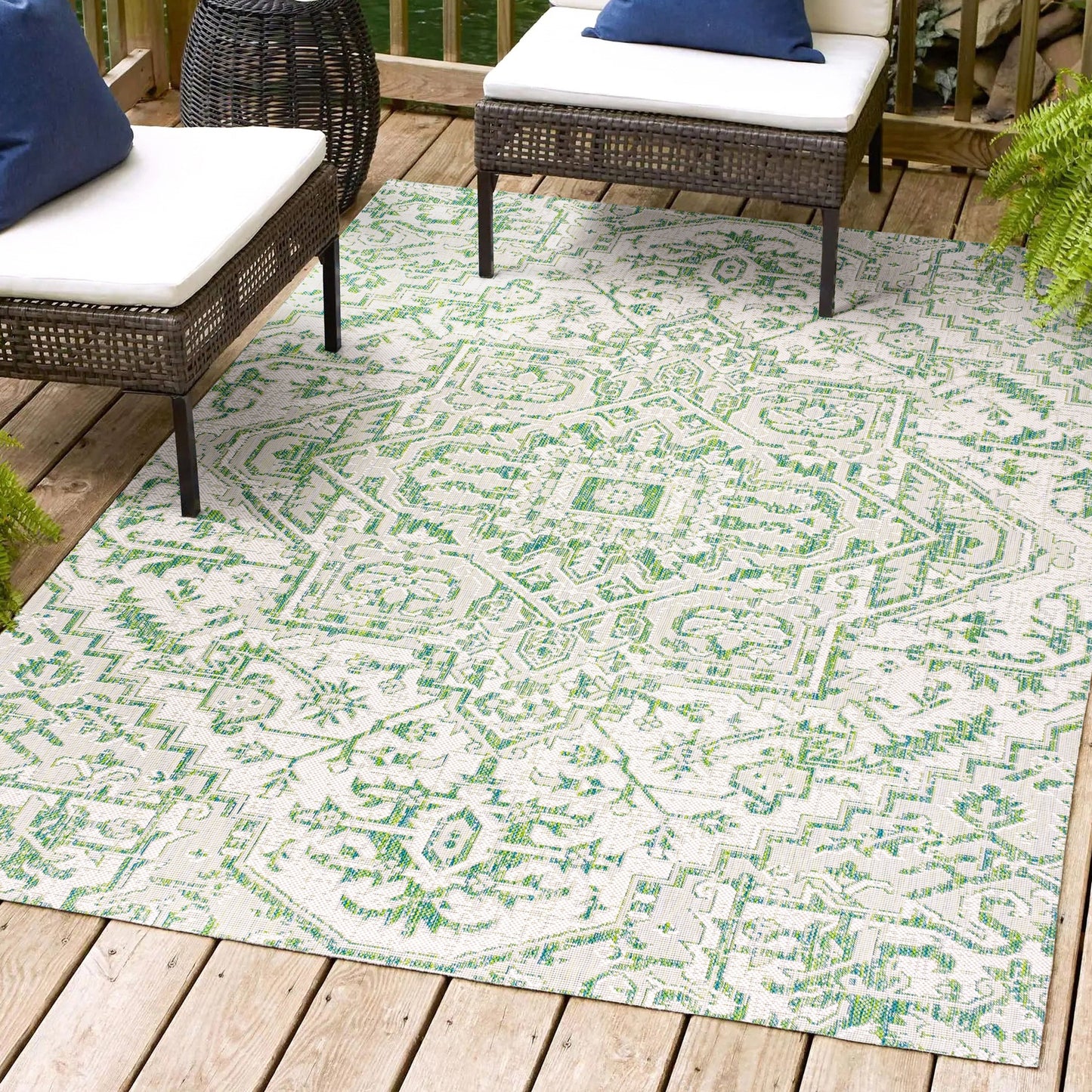 Tapis d'intérieur/extérieur JONATHAN Y Charleston Medallion