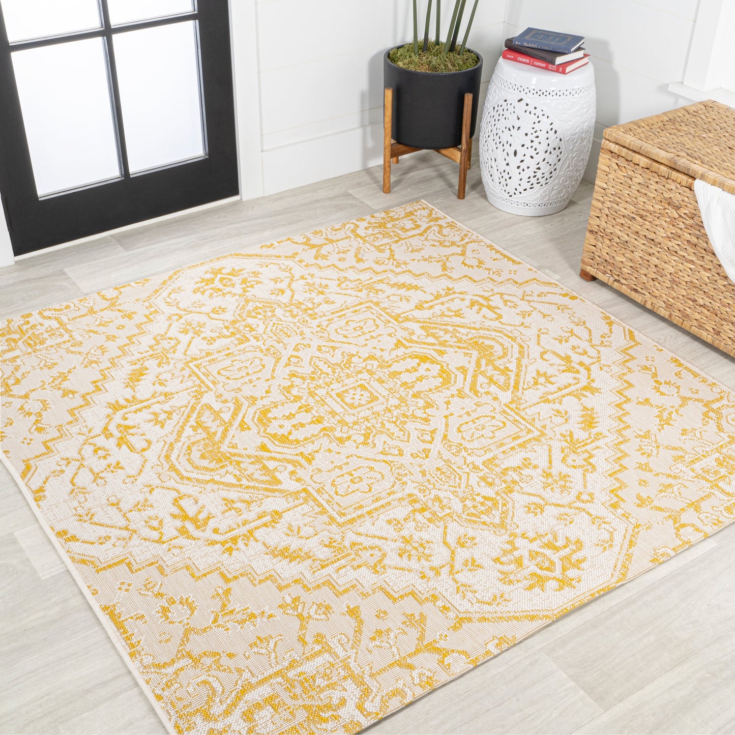 Tapis d'intérieur/extérieur JONATHAN Y Charleston Medallion